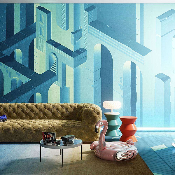 Digi-Maze-behang-Tapete-Inkiostro Bianco-Selected Wallpapers