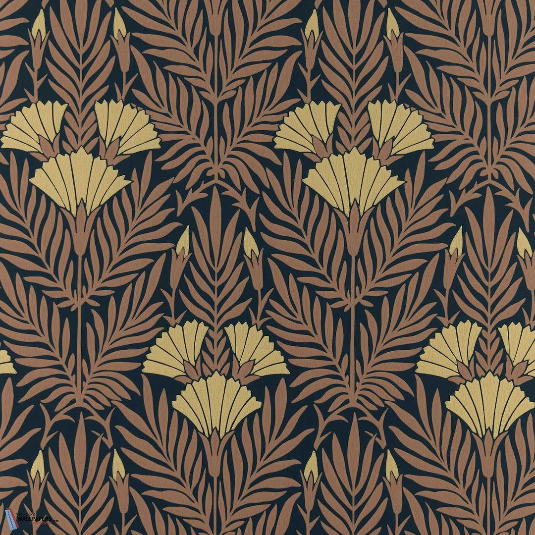Floral Fanfare-Behang-Tapete-1838 wallcoverings-Burnt Orange-Rol-2311-171-03-Selected Wallpapers