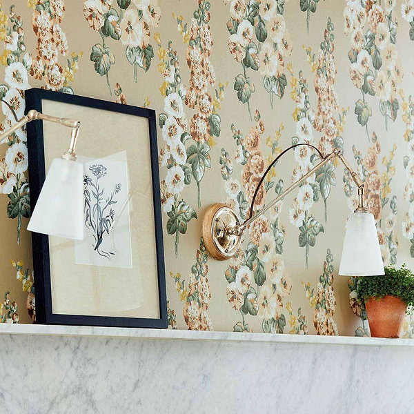 Hollyhocks-behang-Tapete-Sanderson-Selected Wallpapers
