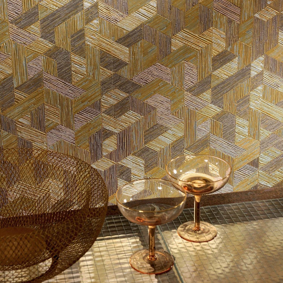 Juego de Paja (metal)-behang-Tapete-Elitis-Selected Wallpapers