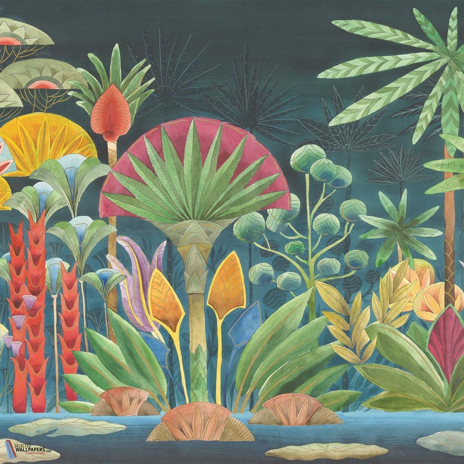 La Foret Magique-behang-Tapete-Les Dominotiers-Multicolore-Non Woven 70 cm-DOM806-Selected Wallpapers