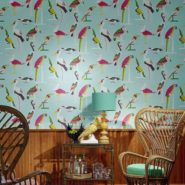 Les oiseaux perches-behang-Tapete-Pierre Frey-Selected Wallpapers