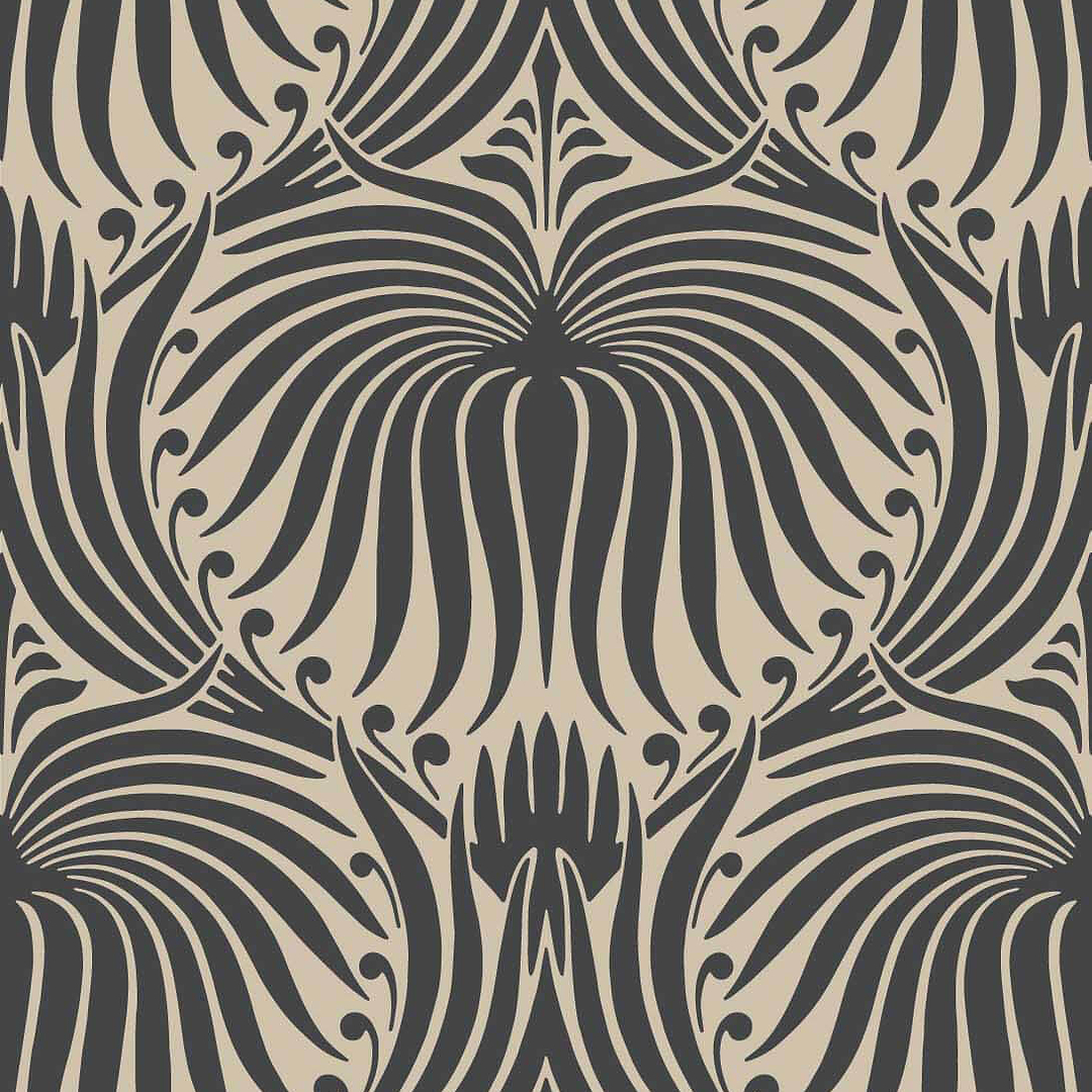Lotus-Behang-Tapete-Farrow & Ball-Off Black-Rol-BP2019-Selected Wallpapers