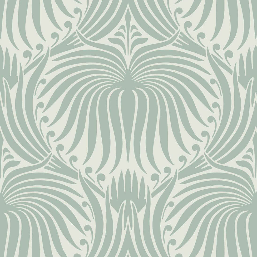 Lotus-Behang-Tapete-Farrow & Ball-Green Blue-Rol-BP2051-Selected Wallpapers