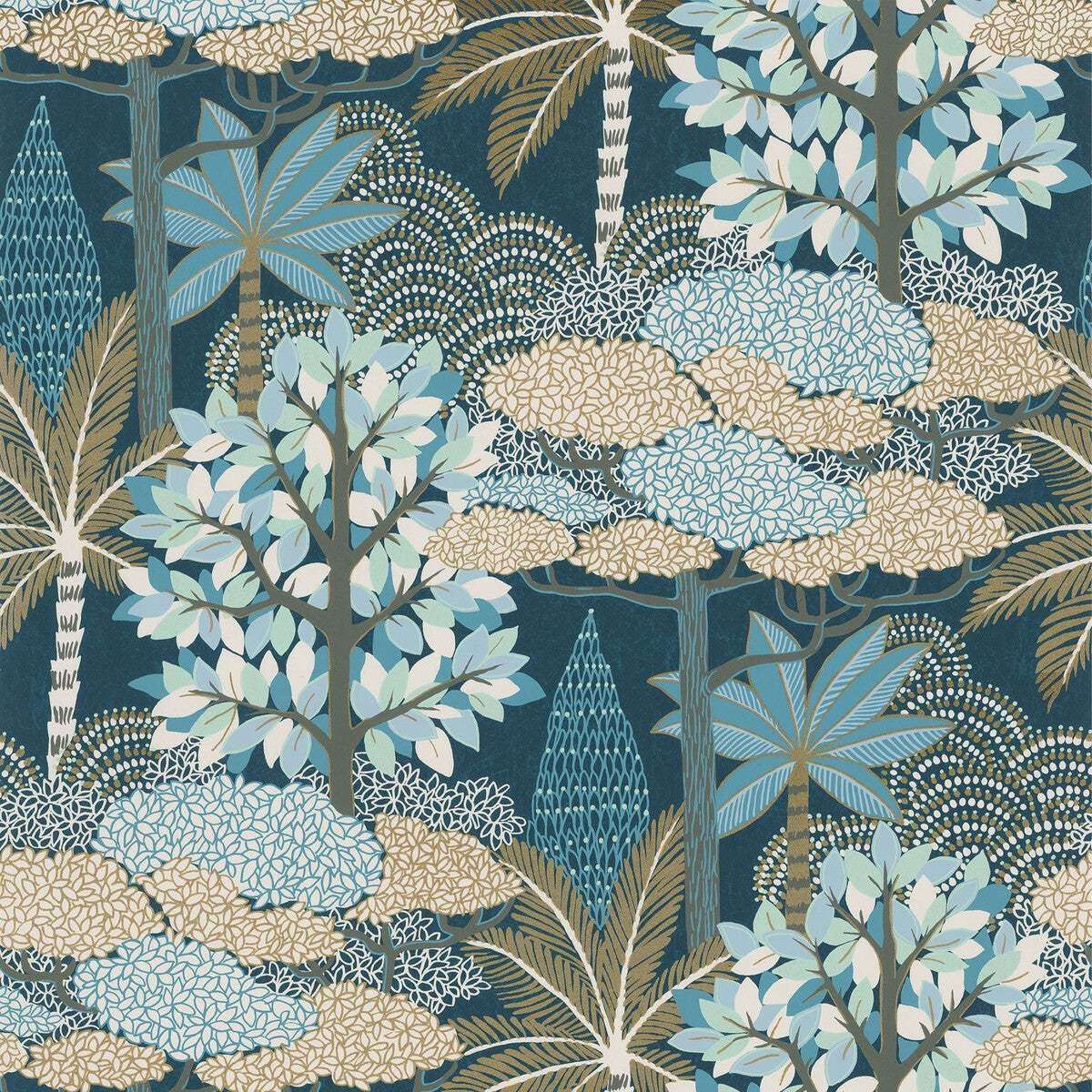 Marakanda-Behang-Tapete-Casamance-Marine/Dore-Rol-75380100-Selected Wallpapers