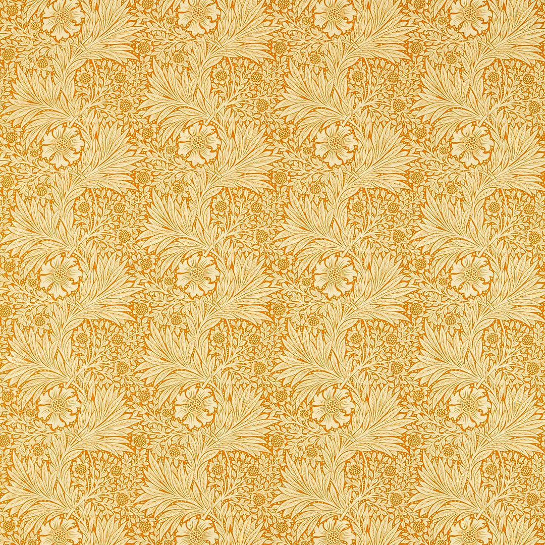 Marigold stof-Fabric-Tapete-Morris & Co-Cream/Orange-Meter (M1)-226981-Selected Wallpapers