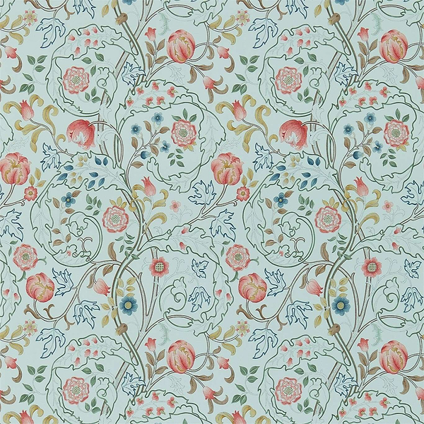 Mary Isobel-behang-Tapete-Morris & Co-Silk Blue/Pink-Rol-214731-Selected Wallpapers