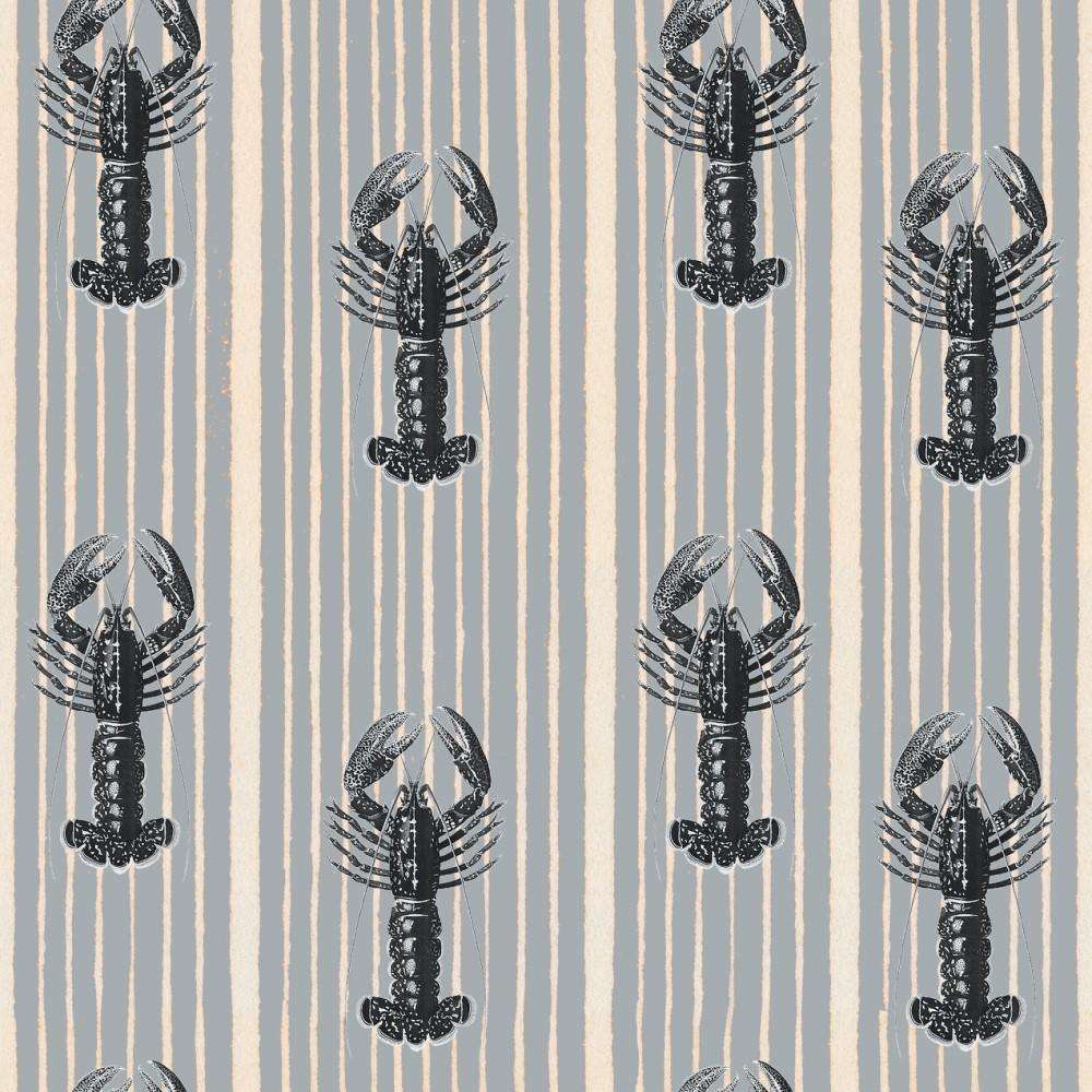 Mediterranean lobsters-behang-Tapete-Mind the Gap-Light Blue-Rol-WP30063-Selected Wallpapers
