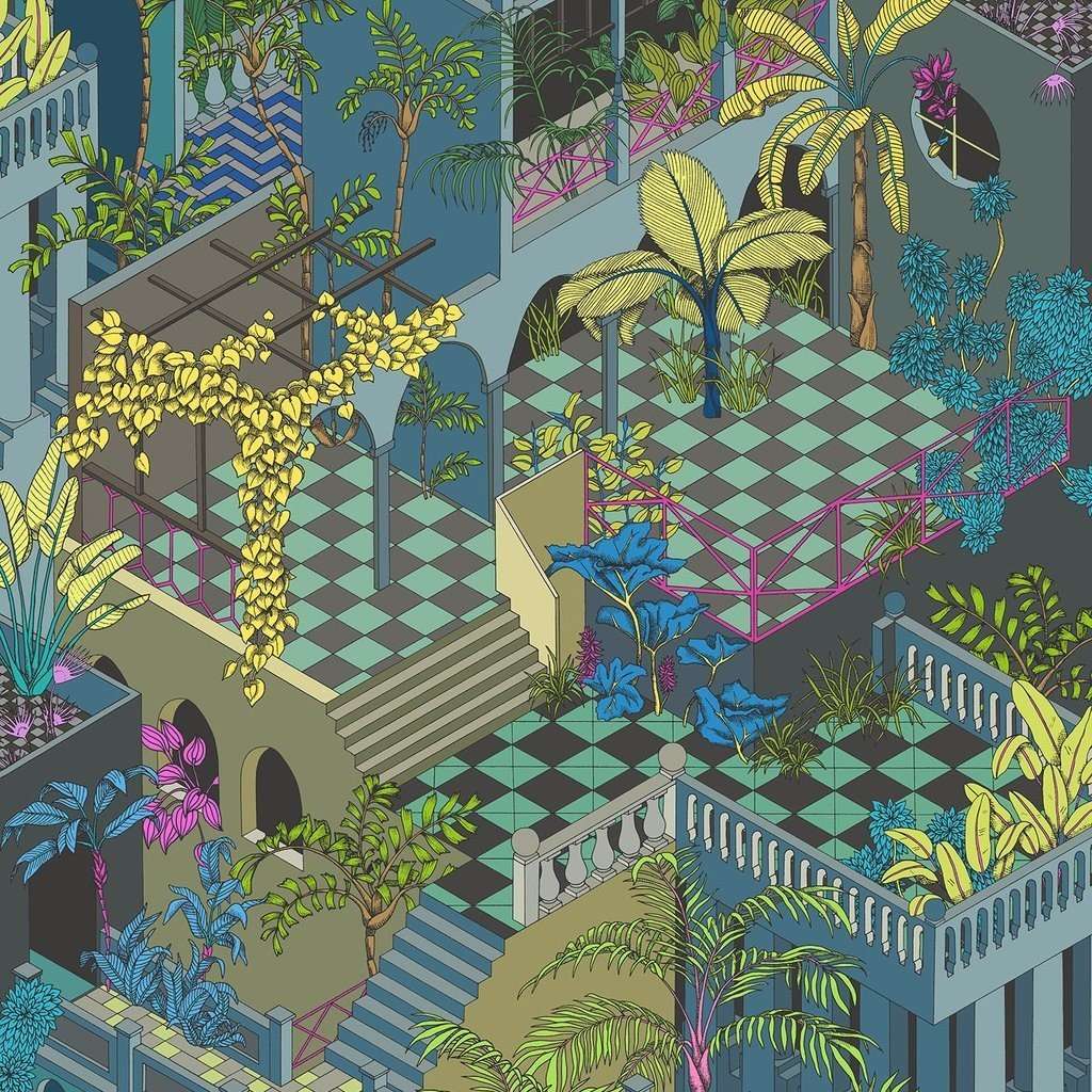 Miami-behang-Tapete-Cole & Son-Petrol Multi-Rol-105/4018-Selected Wallpapers