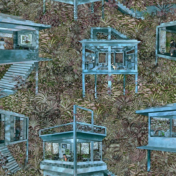 Palafitas Amazonia-behang-Tapete-Arte-Azure-Meter (M1)-97582-Selected Wallpapers