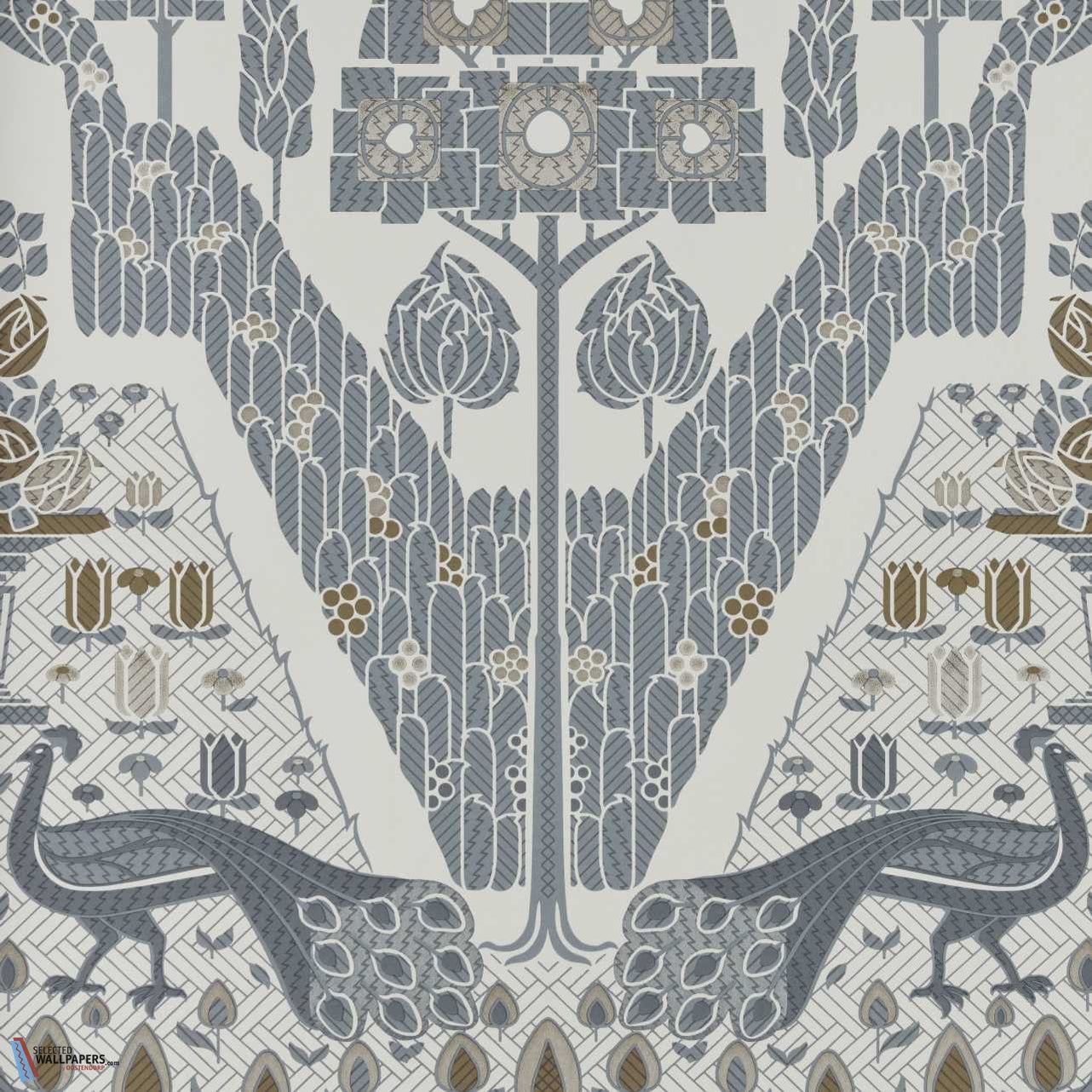 Peacock Topiary-Behang-Tapete-1838 wallcoverings-Monochrome-Rol-2311-172-01-Selected Wallpapers
