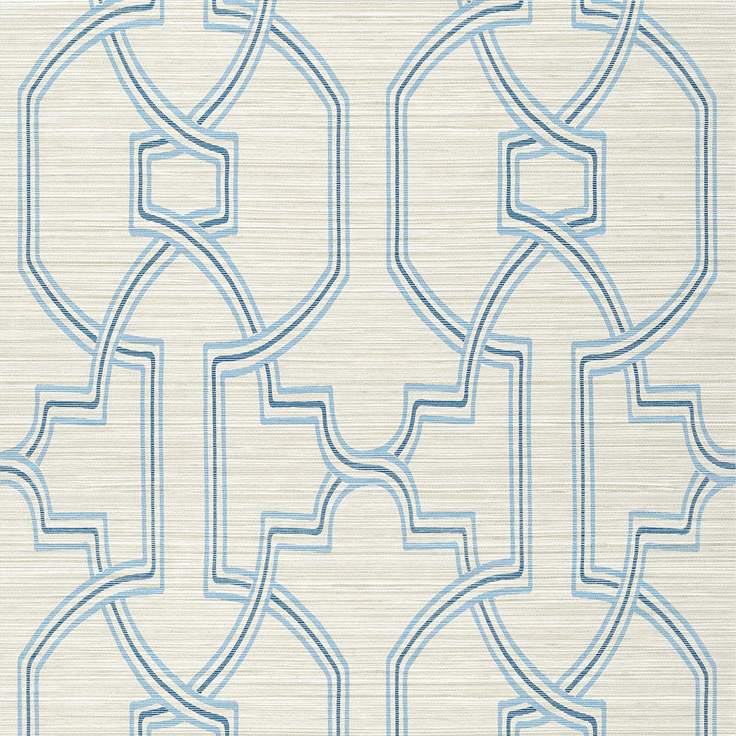 Promenade-Behang-Tapete-Thibaut-Cream and Blue-Rol-T277-Selected Wallpapers