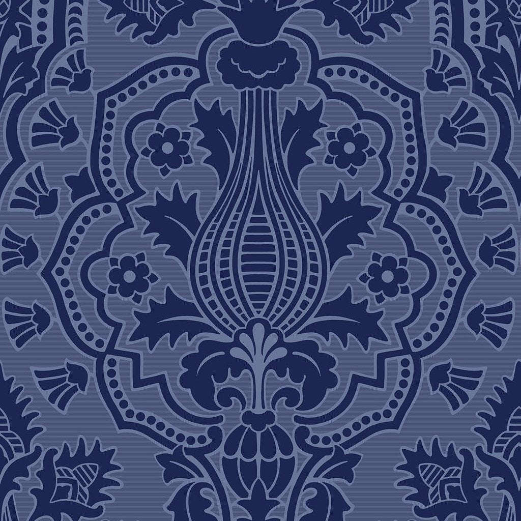 Pugin Palace Flock-behang-Tapete-Cole & Son-Dark Hyacinth-Rol-116/9033-Selected Wallpapers