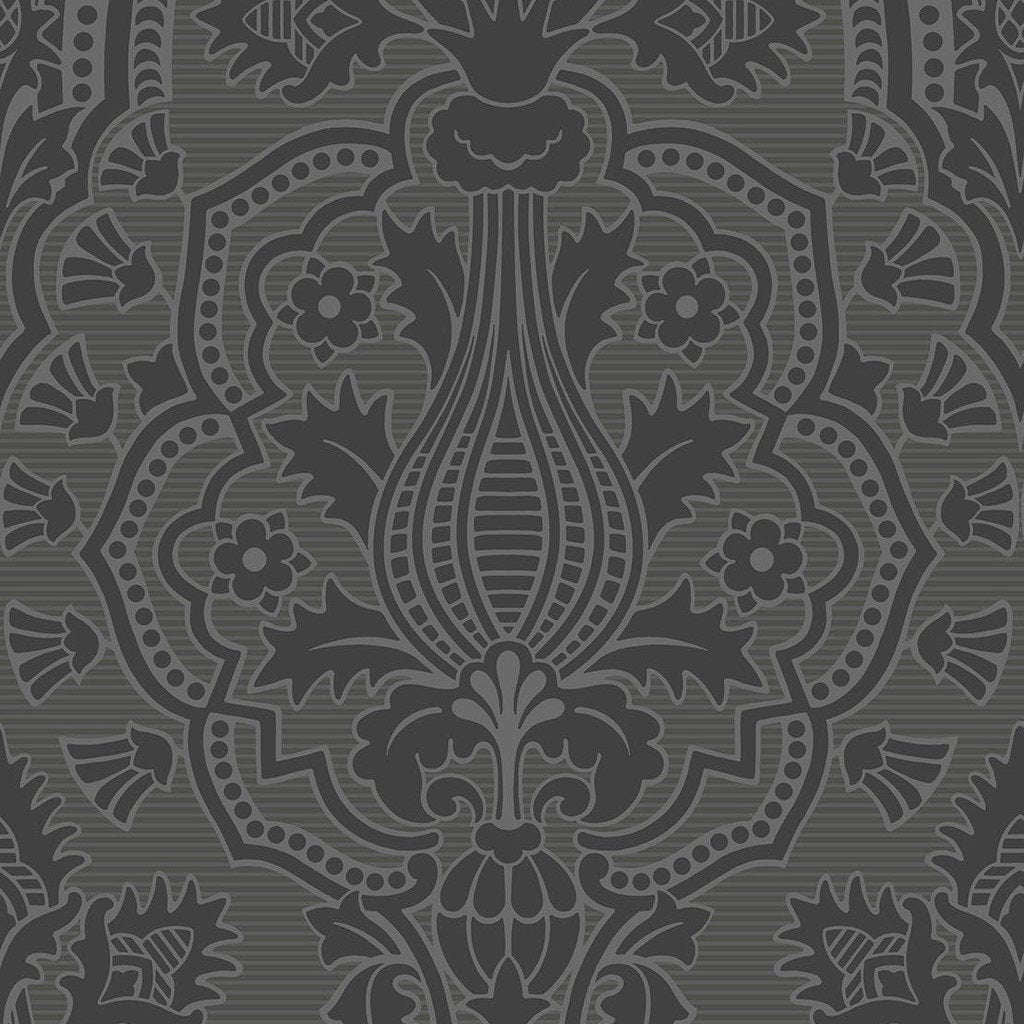 Pugin Palace Flock-behang-Tapete-Cole & Son-Charcoal-Rol-116/9035-Selected Wallpapers