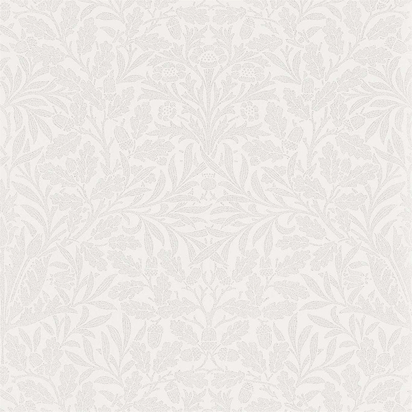Pure Acorn-behang-Tapete-Morris & Co-Chalk/Silver-Rol-216043-Selected Wallpapers