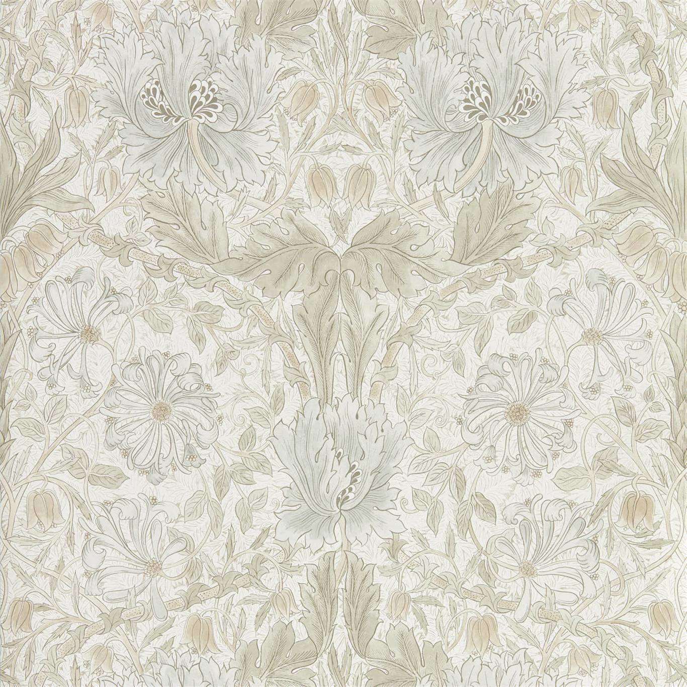 Pure Honeysuckle & Tulip-behang-Tapete-Morris & Co-Linen-Rol-216526-Selected Wallpapers