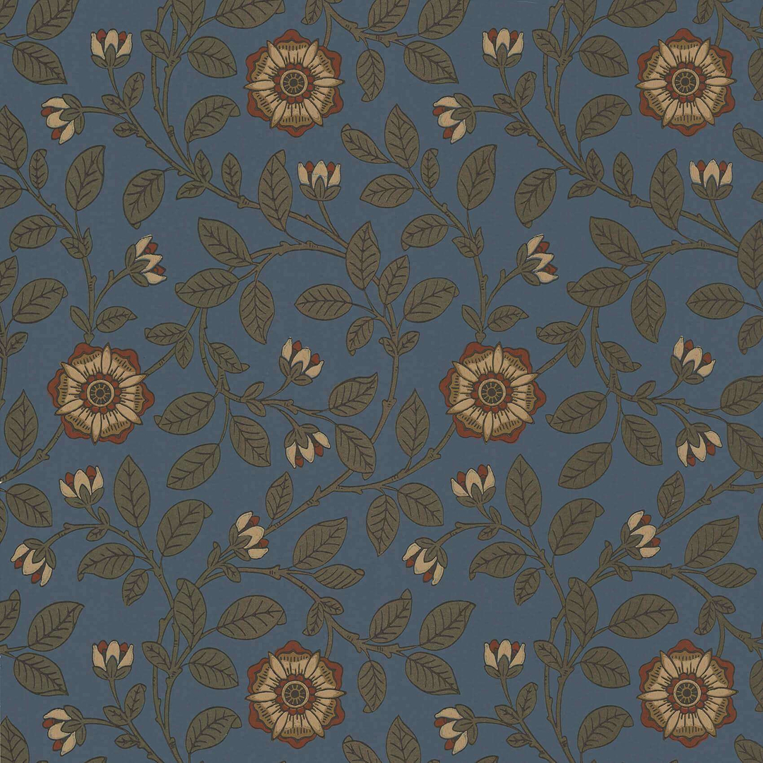 Richmond Green-behang-Tapete-Little Greene-Revival Blue-Rol-0251RGREVIB-Selected Wallpapers
