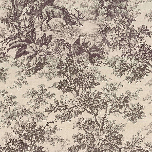 Stag Toile-behang-Tapete-Little Greene-Chocolat-Rol-0284SGCHOCO-Selected Wallpapers