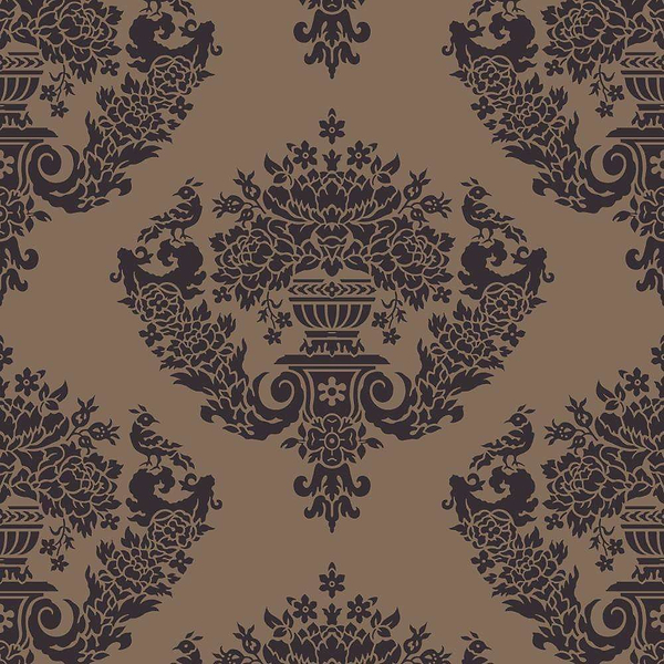 Sudbury-behang-Tapete-Cole & Son-Black on Metallic-Rol-88/12050-Selected Wallpapers