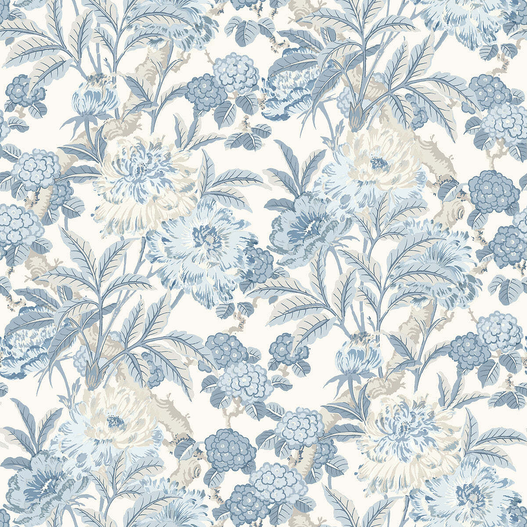 Summer Peony-Behang-Tapete-GP&J Baker-Blue-Rol-BW45095.1-Selected Wallpapers