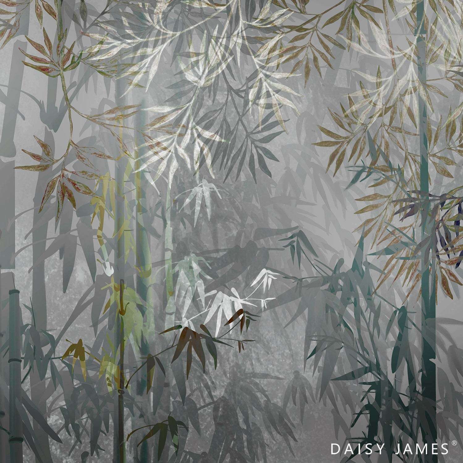 The Bamboo Grey behang-behang-Daisy James-Grey-Vinyl-M2-Selected Wallpapers &amp; Interiors