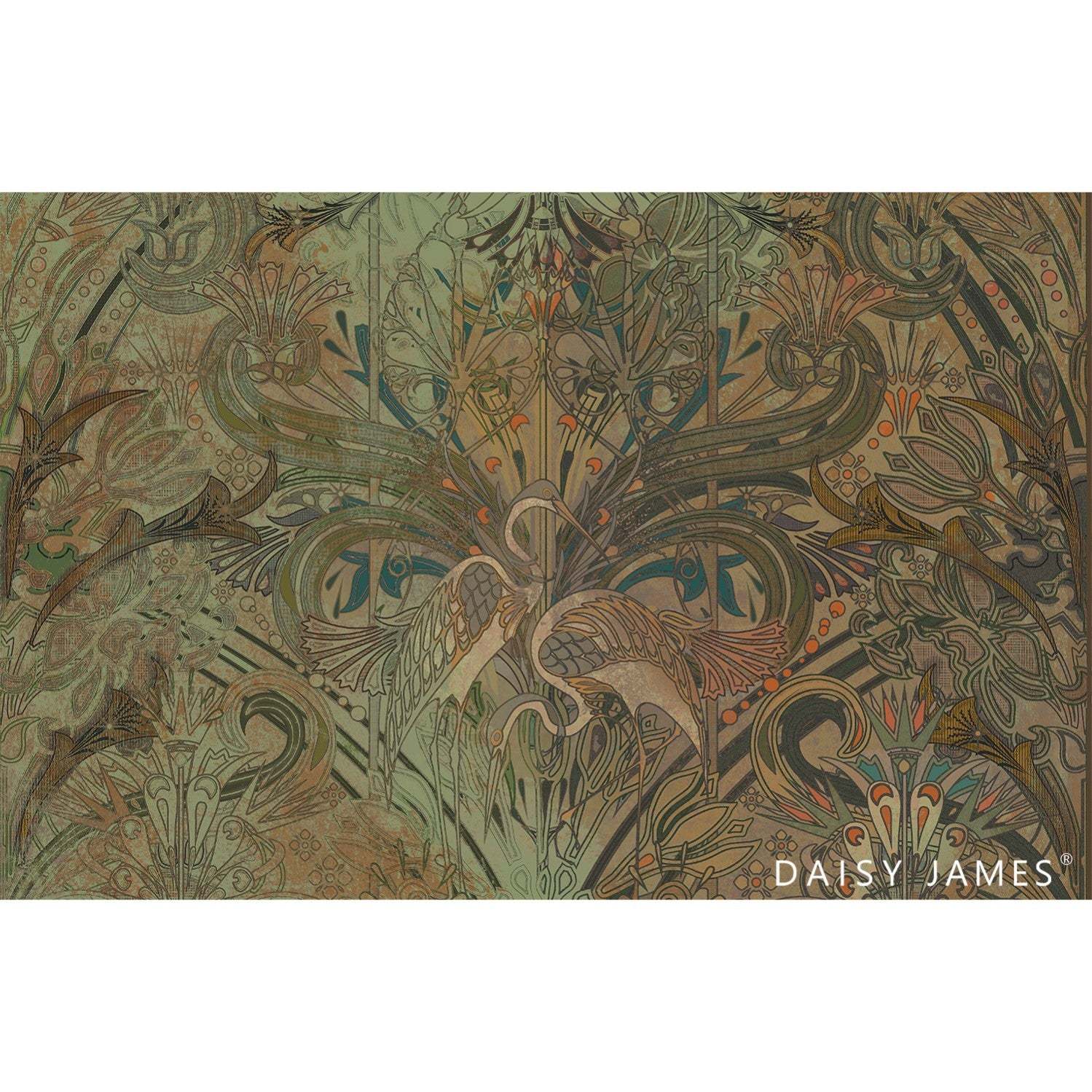 The Crane No2 behang-behang-Daisy James-Selected Wallpapers &amp; Interiors