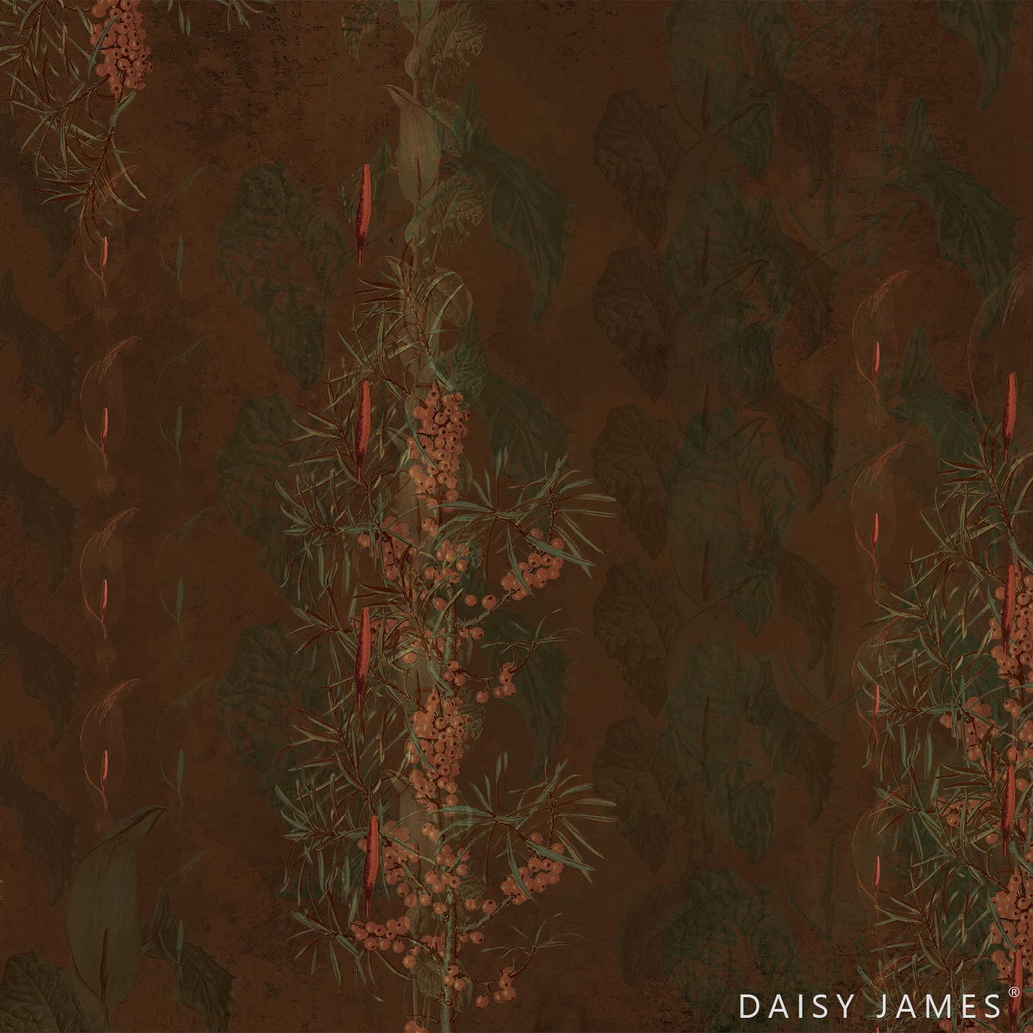 The Firethorn behang-behang-Daisy James-Original-Vinyl-M2-Selected Wallpapers &amp; Interiors
