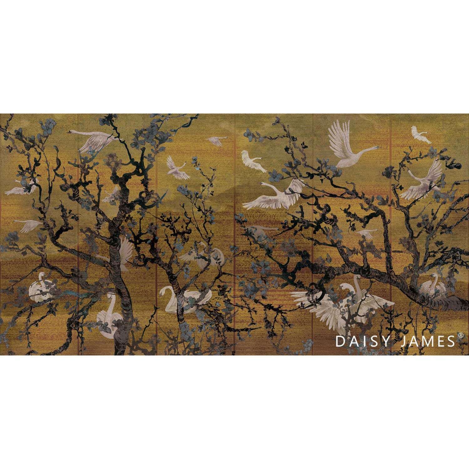 The Lake Ocher behang-behang-Daisy James-Selected Wallpapers &amp; Interiors