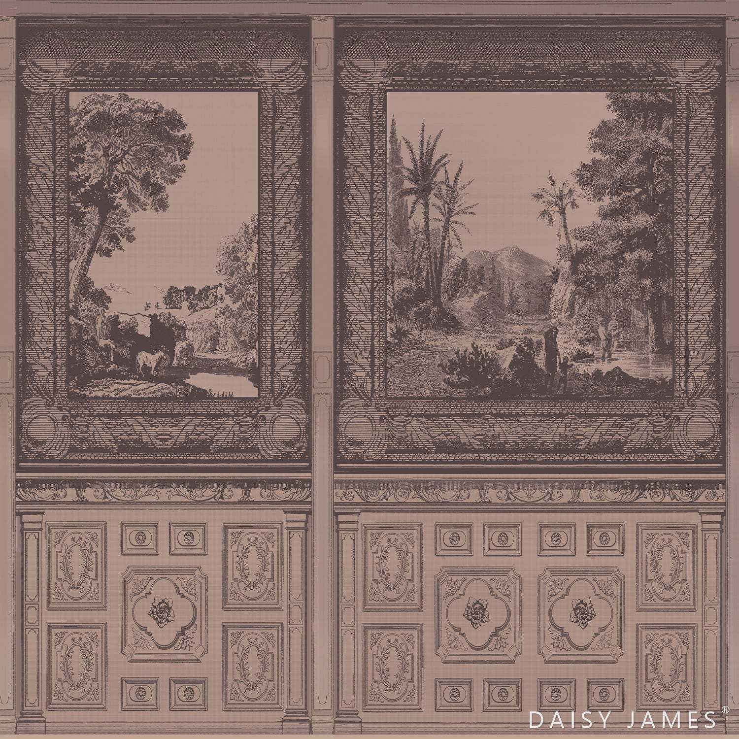 The Panel behang-behang-Daisy James-Pink-Vinyl-M2-Selected Wallpapers &amp; Interiors
