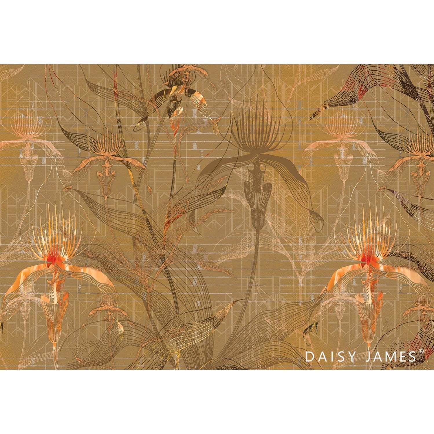 The Yellow Orchid behang-Behang-Daisy James-Selected Wallpapers &amp; Interiors