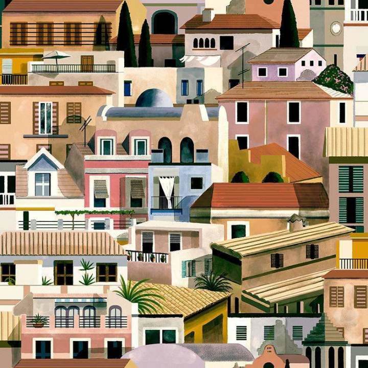 Valldemossa-Behang-Tapete-Coordonne-Sunset-Non Woven-8400052-Selected Wallpapers