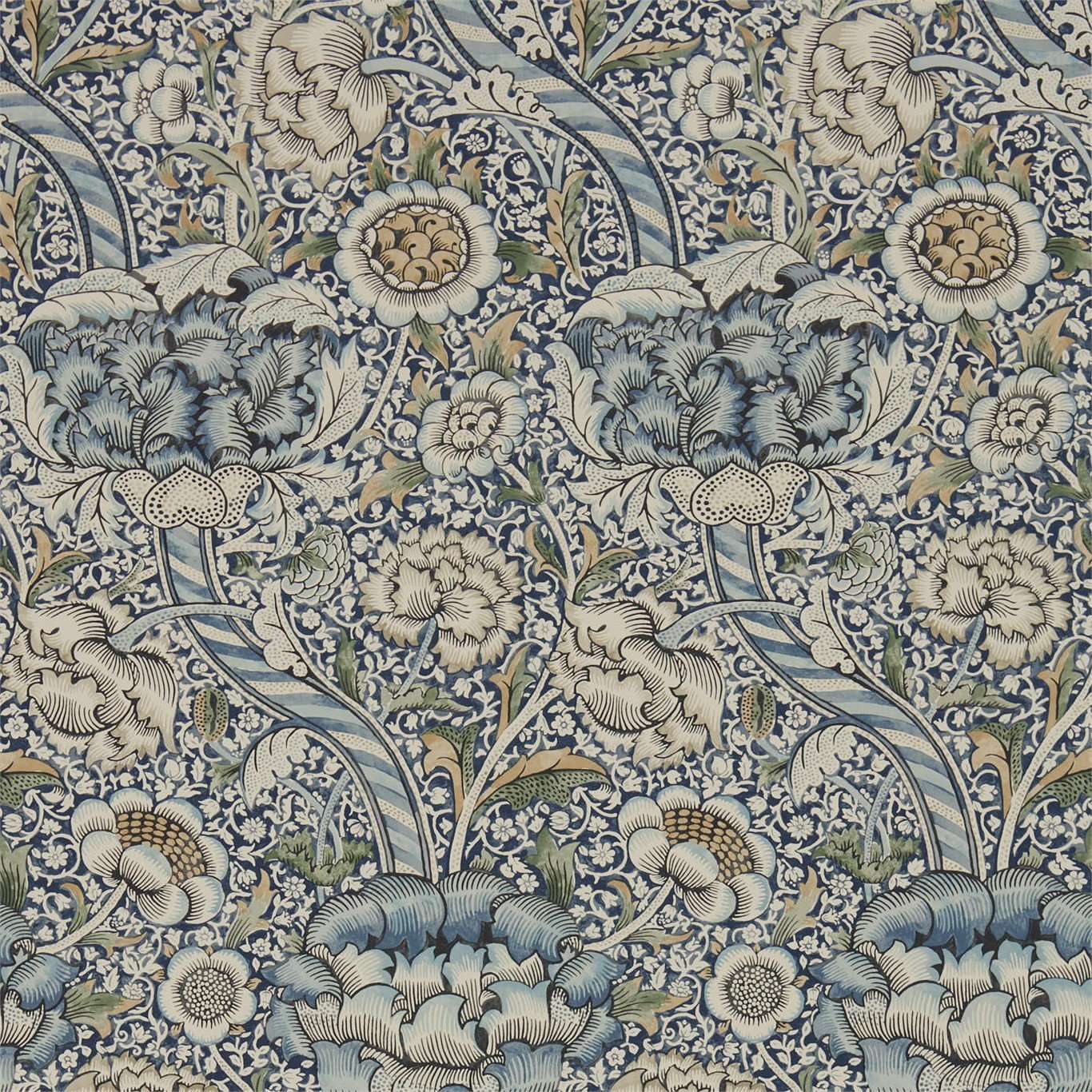 Wandle-behang-Tapete-Morris & Co-Blue/Stone-Rol-216422-Selected Wallpapers