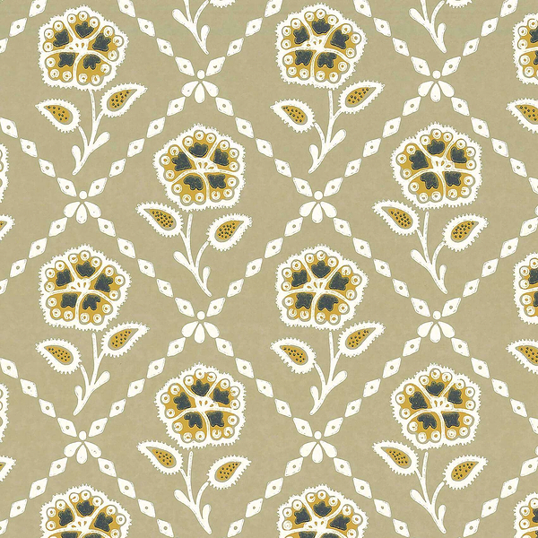 Whitehall-behang-Tapete-Little Greene-Moutarde-Rol-0284WHMOUTA-Selected Wallpapers