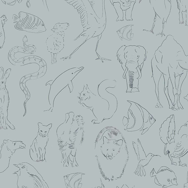 Zoology-behang-Tapete-Coordonne-Aqua-Rol-9700184-Selected Wallpapers