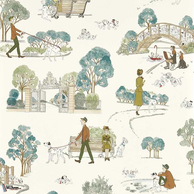 101 Dalmatians-wallpaper-Sanderson-Breeze Blue-Roll-217290-Selected Wallpapers
