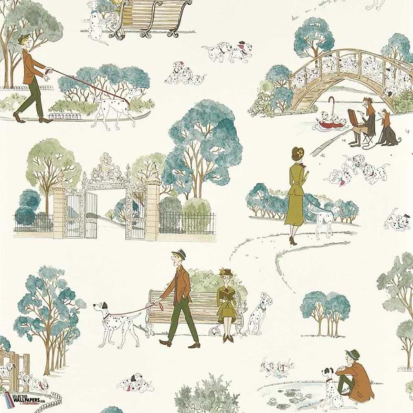 101 Dalmatians-wallpaper-Sanderson-Breeze Blue-Roll-217290-Selected Wallpapers