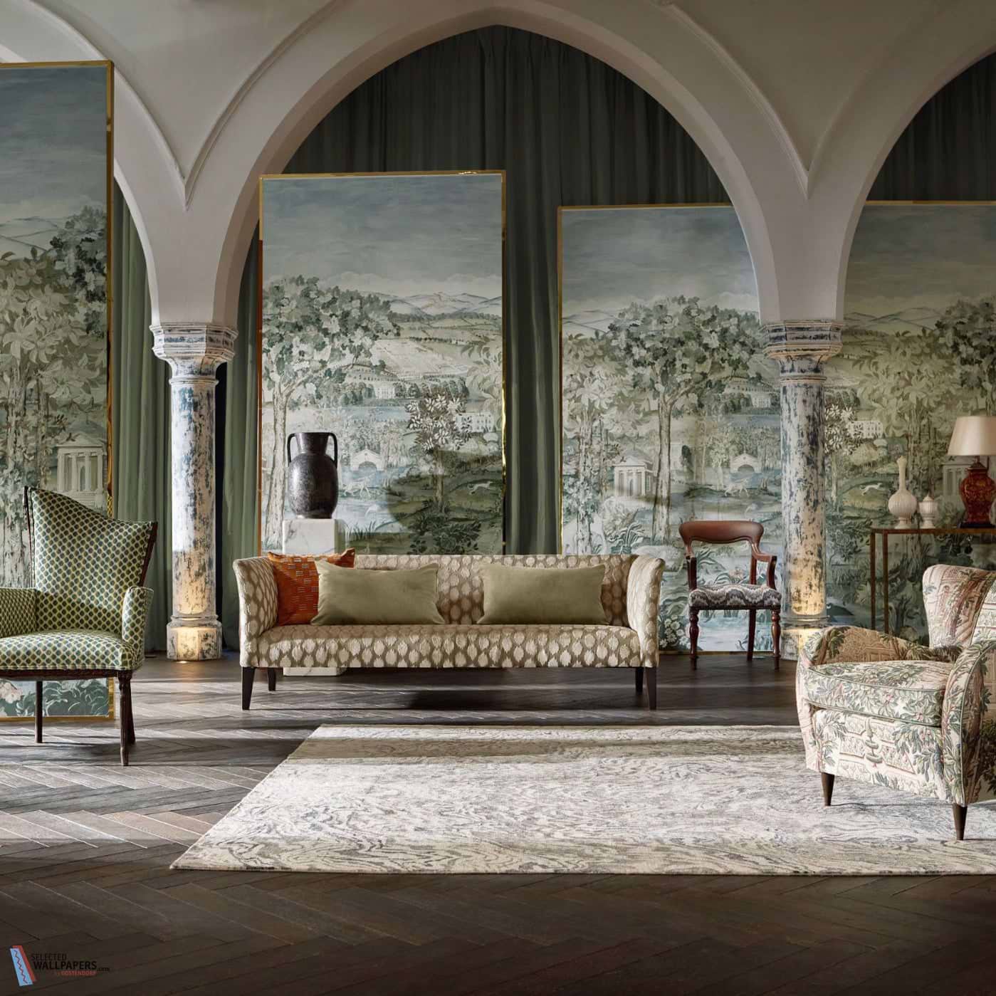 Arcadian Thames-behang-Tapete-Zoffany-Selected Wallpapers
