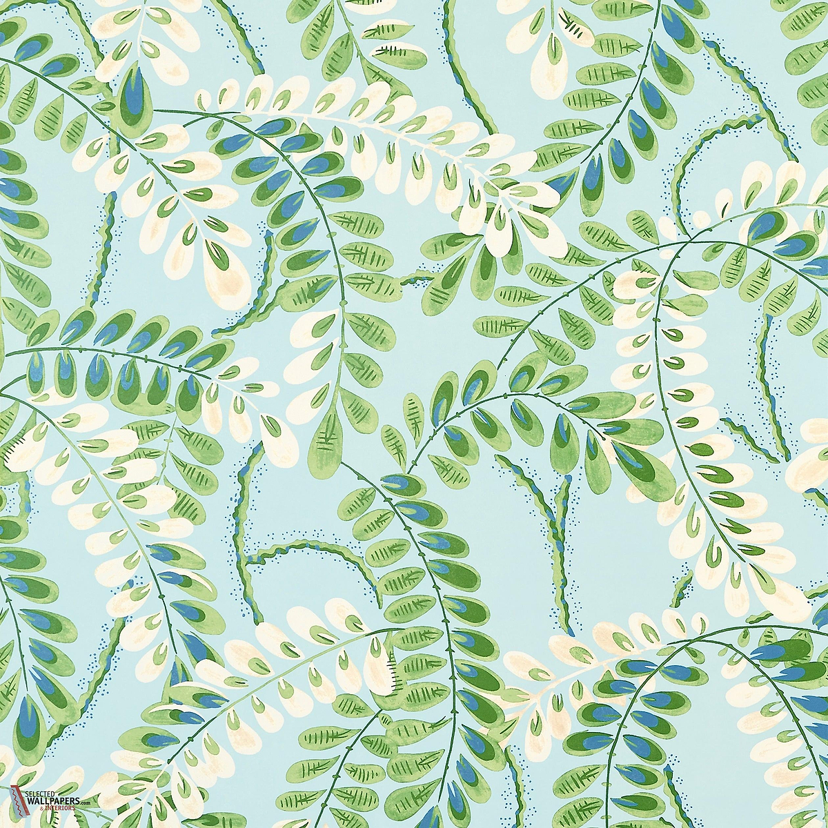 Augusta behang-Thibaut-Turquoise-Rol-Selected Wallpapers-Interiors