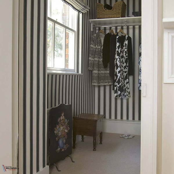 Block Print Stripe behang-Behang-Farrow & Ball-Selected Wallpapers &amp; Interiors