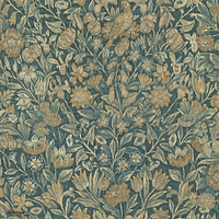 Bouquet behang-Arte-Teal-Meter (M1)-Selected Wallpapers-Interiors