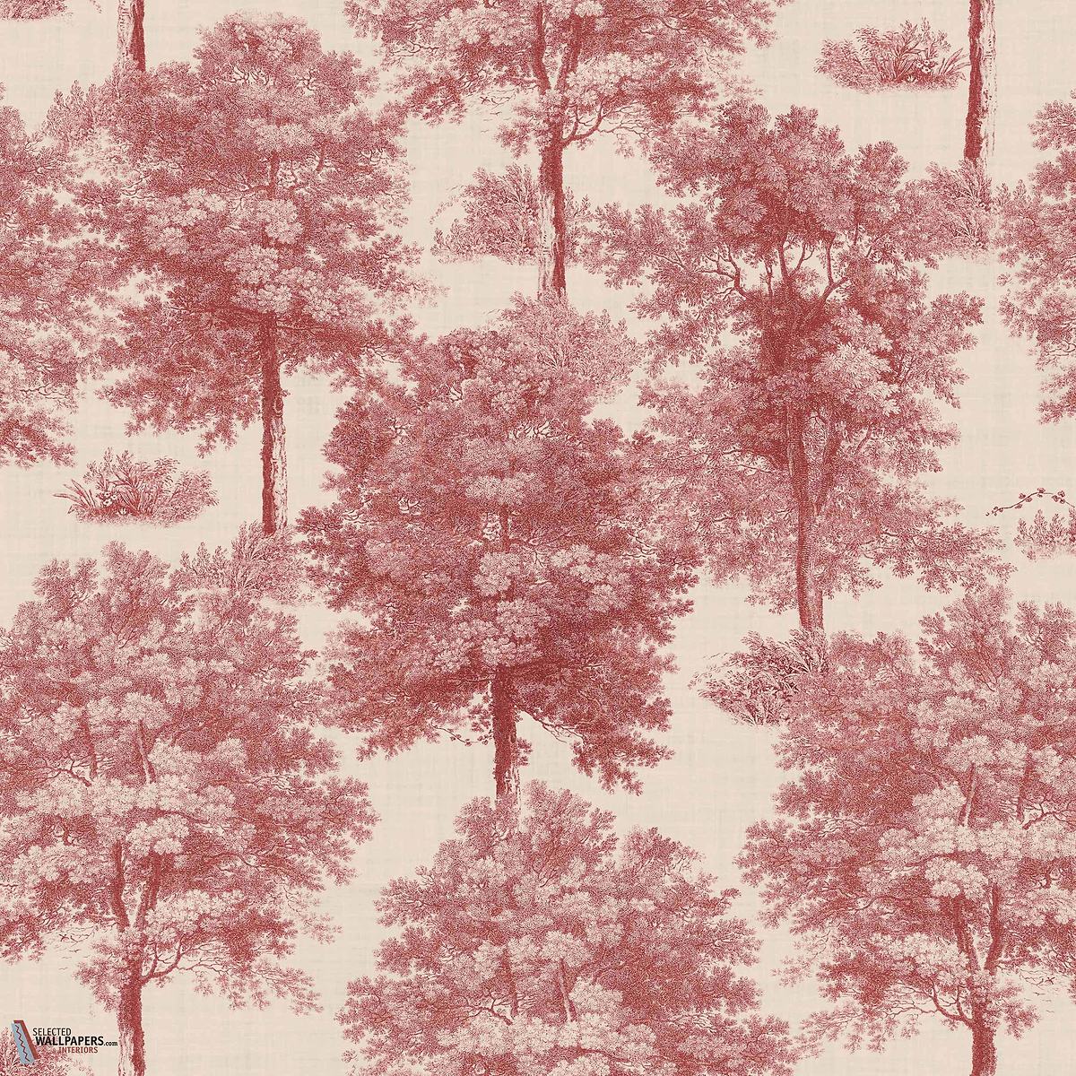 Chestnut Tree behang-Coordonne-Red-Non Woven-Rol-Selected Wallpapers-Interiors