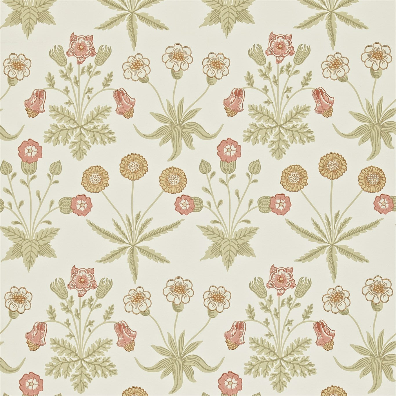 Daisy behang-behang-Morris & Co-Coral/Manilla-Rol-Selected Wallpapers &amp; Interiors