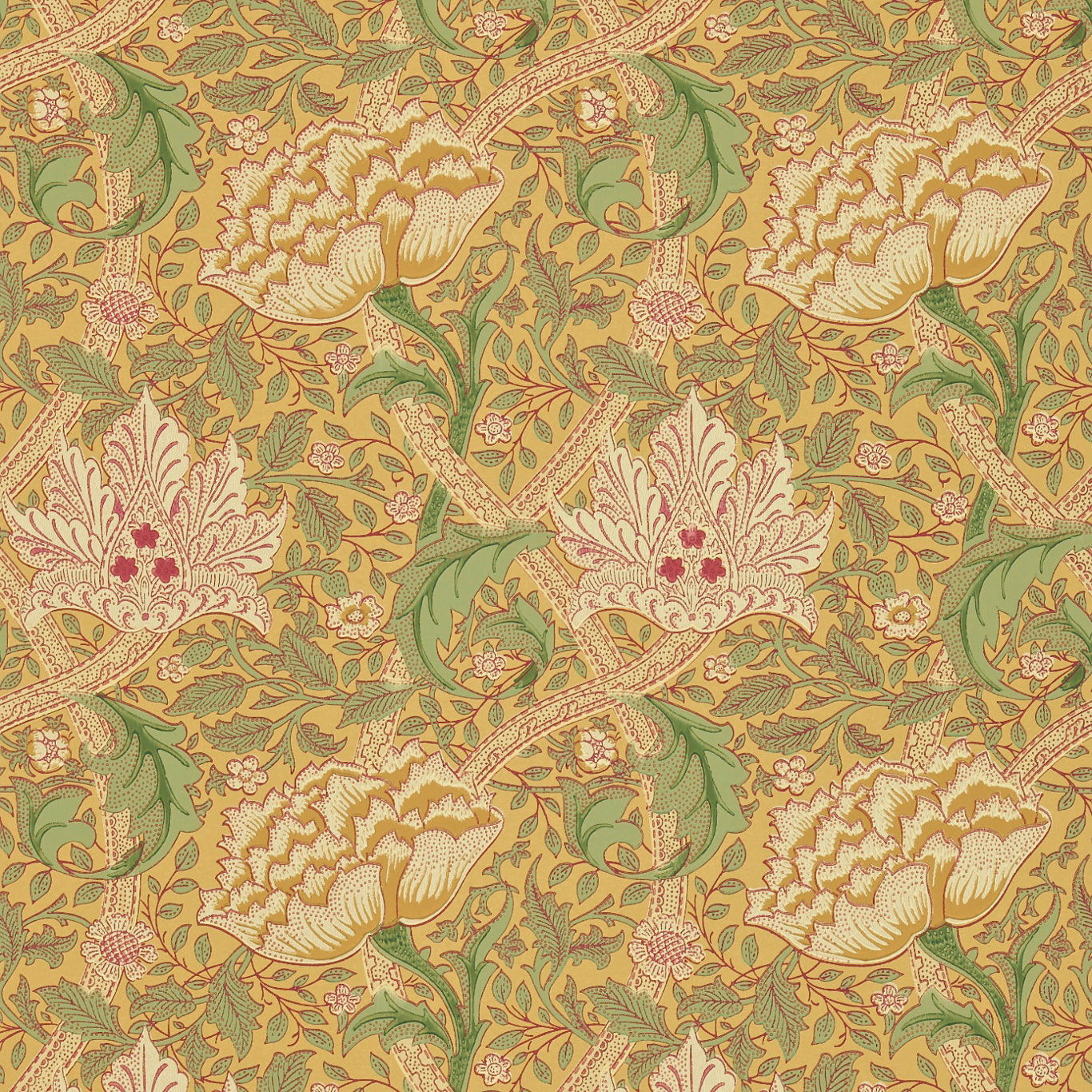 Windrush behang-Behang-Morris & Co-Gold/Thyme-Rol-Selected Wallpapers &amp; Interiors