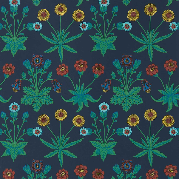 Daisy-behang-tapete-wallpaper-Morris & Co-Midnight-Rol-Selected-Wallpapers-Interiors
