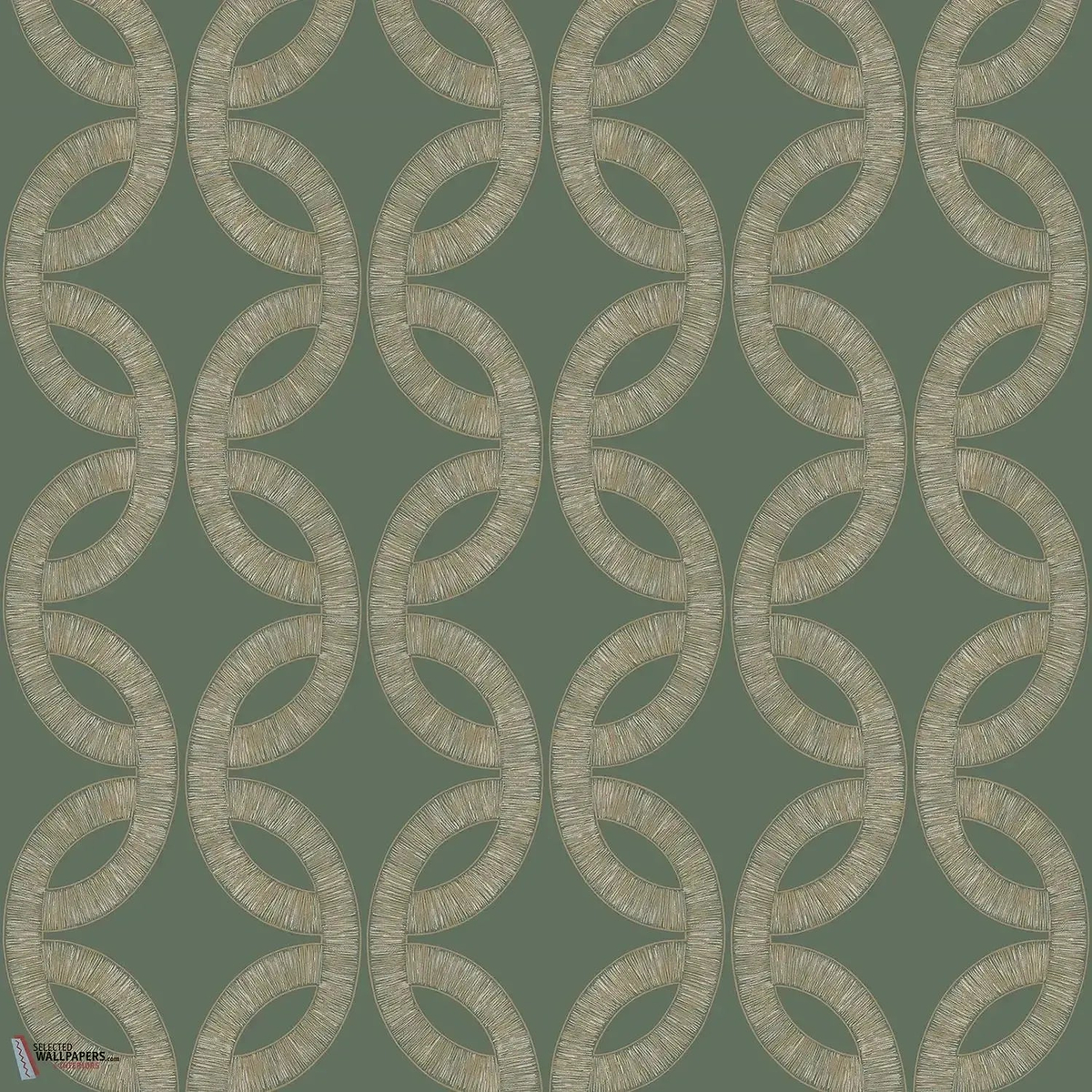 Etienne behang-Casamance-Vert de Gris/Dore-Rol-Selected Wallpapers-Interiors