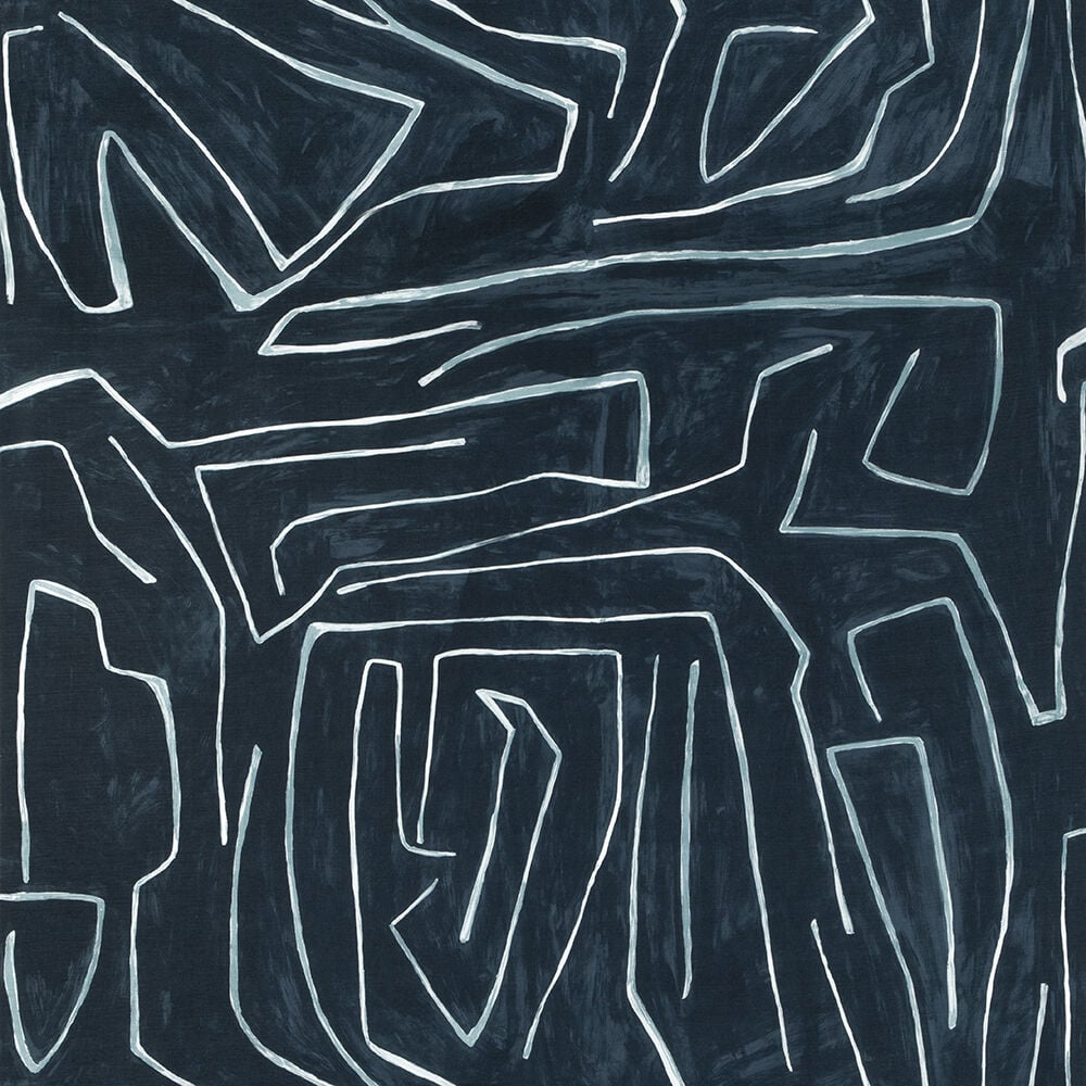 Graffito stof-Fabric-Tapete-Kelly Wearstler-Navy-Meter (M1)-GWF-3530.505-Selected Wallpapers