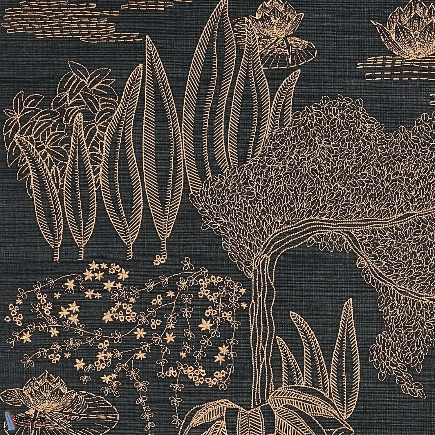 Hasu-Casamance-wallpaper-behang-Tapete-wallpaper-Noire Cuivre-Meter (M1)-Selected Wallpapers