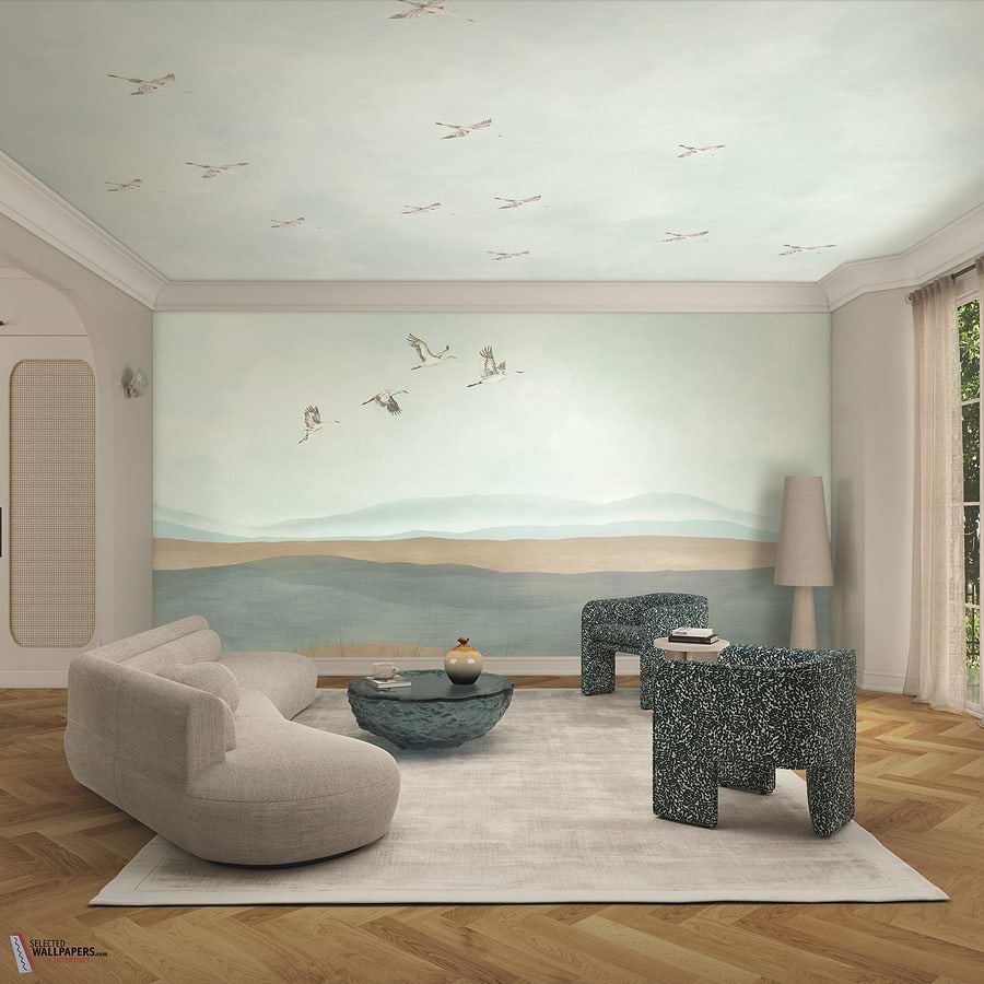 Lagune Celeste behang-Casamance-Selected Wallpapers-Interiors