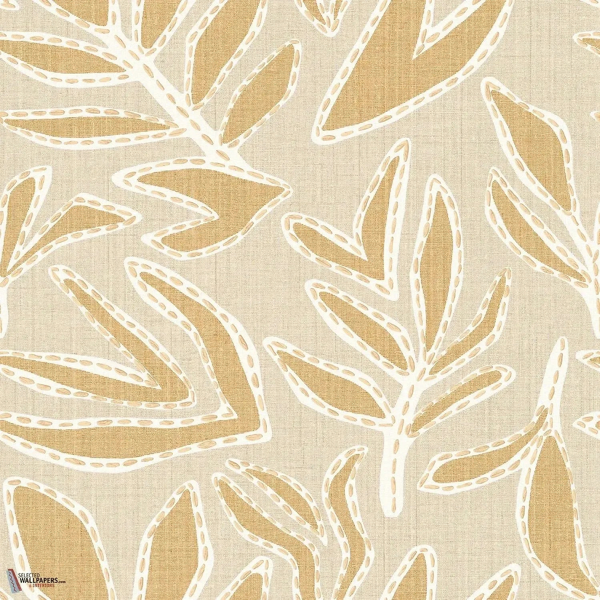 Lanzea behang-Casamance-Sable/Vanille-Rol-Selected Wallpapers-Interiors