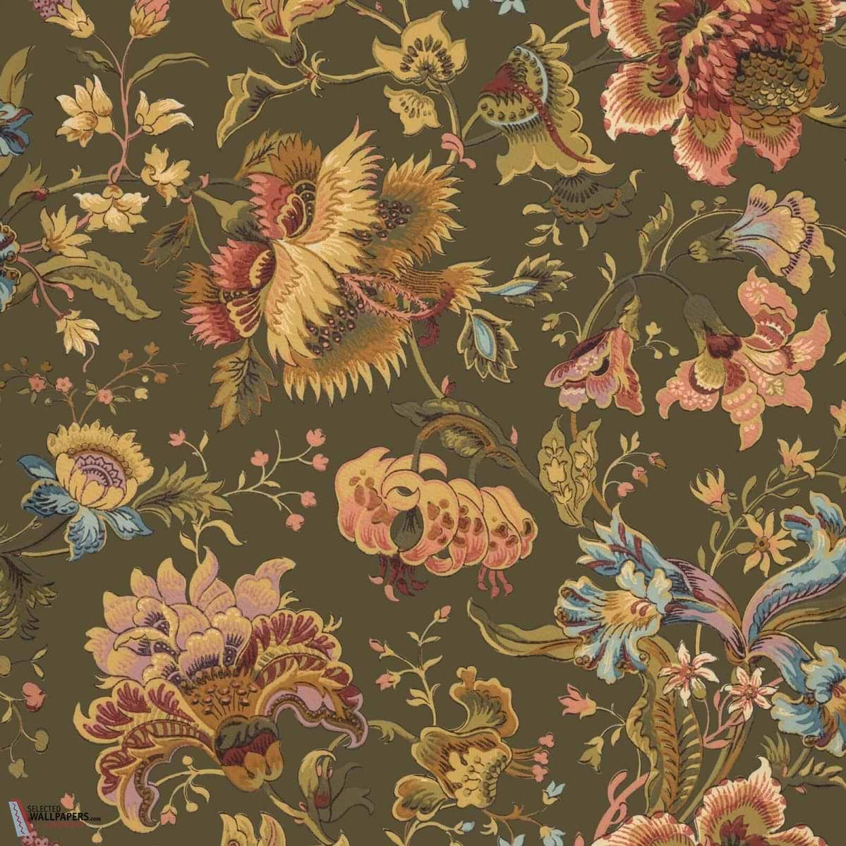 Majorelle behang-House of Hackney-wallpaper-tapete-Moss Green-200 cm-Selected-Wallpapers-Interiors